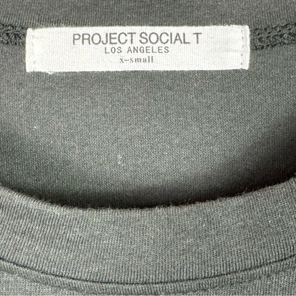 Project Social T Washed Black Eagle Rocker Shoulder Pad Muscle Tee XS-Small - Picture 11 of 12